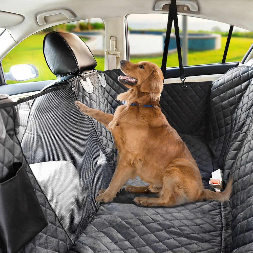 Premium Dog Rear Car Seat Cover+Free Seat Belt Strap