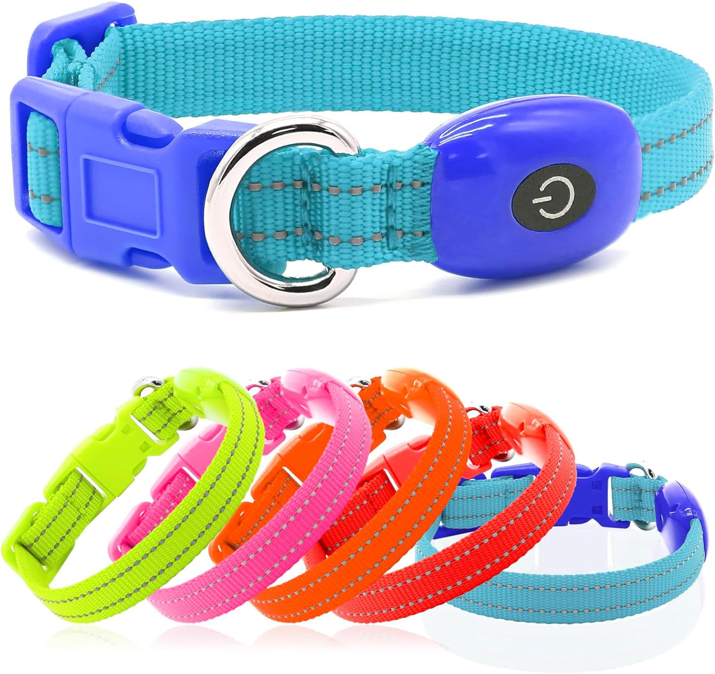 Puppy LED Dog Collar - Rechargeable Light up Dog Collar Reflective Glowing Pet Collars Keep Your Small Dogs and Cats Visible & Safe in the Dark (XS, Royal Blue)