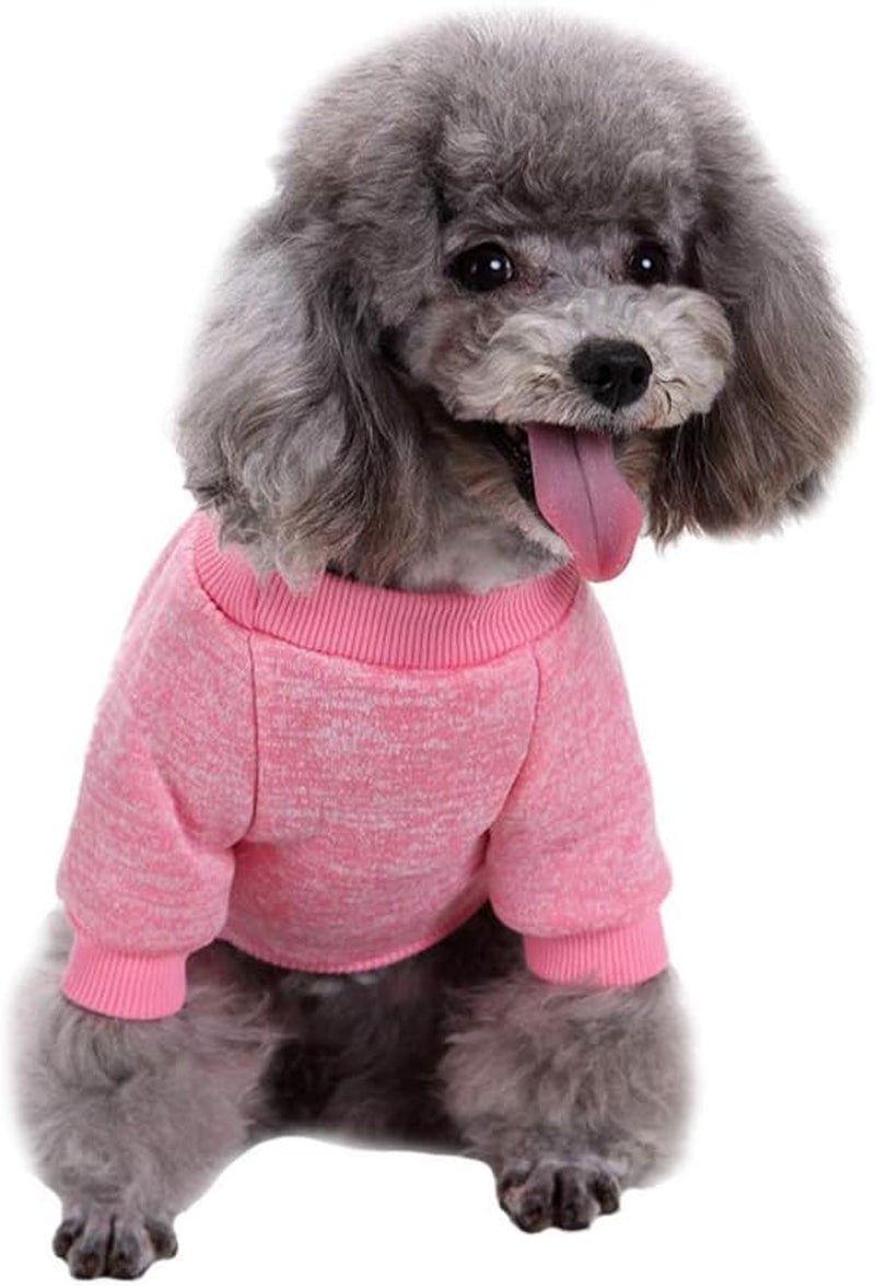 Pet Dog Clothes Soft Thickening Warm Shirt Winter Puppy Sweater for Dogs (Pink, S)