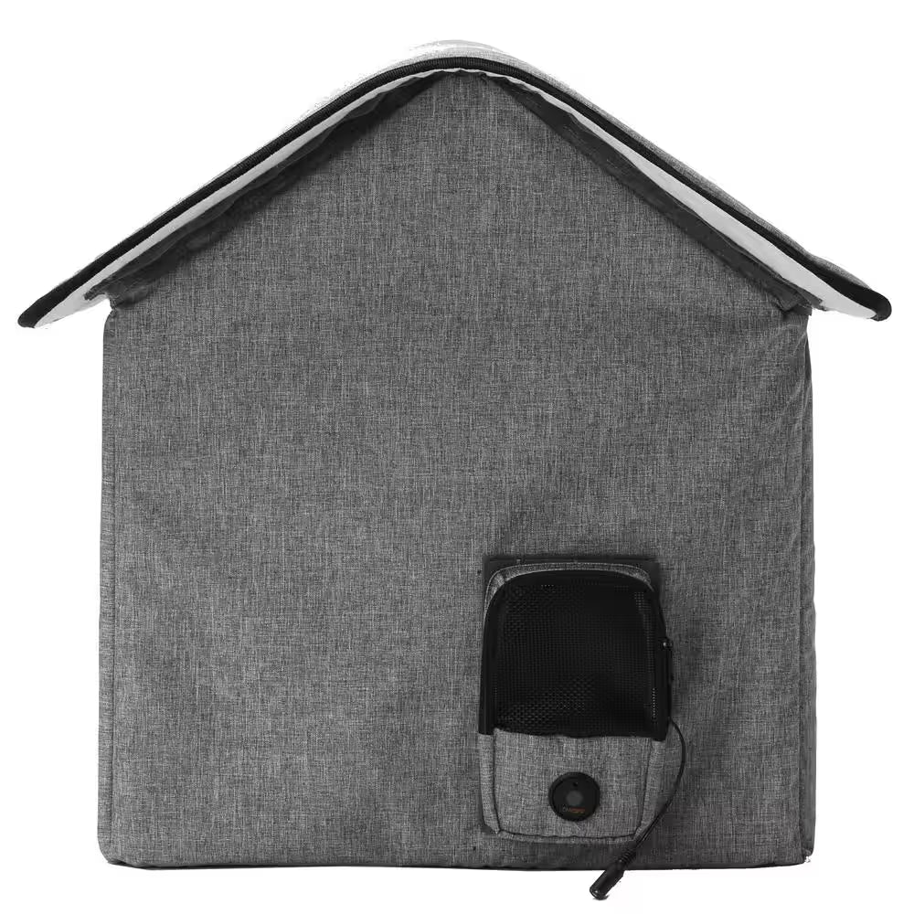 Grey Hush Puppy Electronic Heating and Cooling Smart Collapsible Pet House - Small