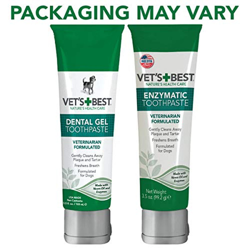 Dog Toothbrush & Toothpaste Kit - Natural Ingredients Reduce Plaque, Whiten Teeth, Freshen Breath