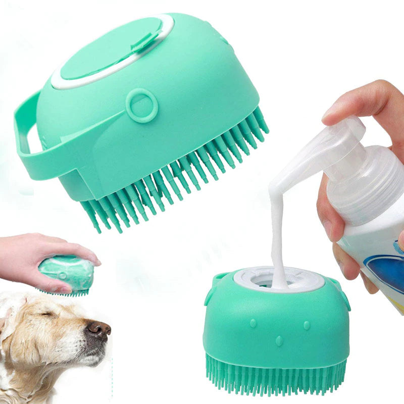 Pet Dog Shampoo Massager Brush Cat Massage Comb Grooming Scrubber Shower Brush for Bathing Short Hair Soft Silicone Brushes