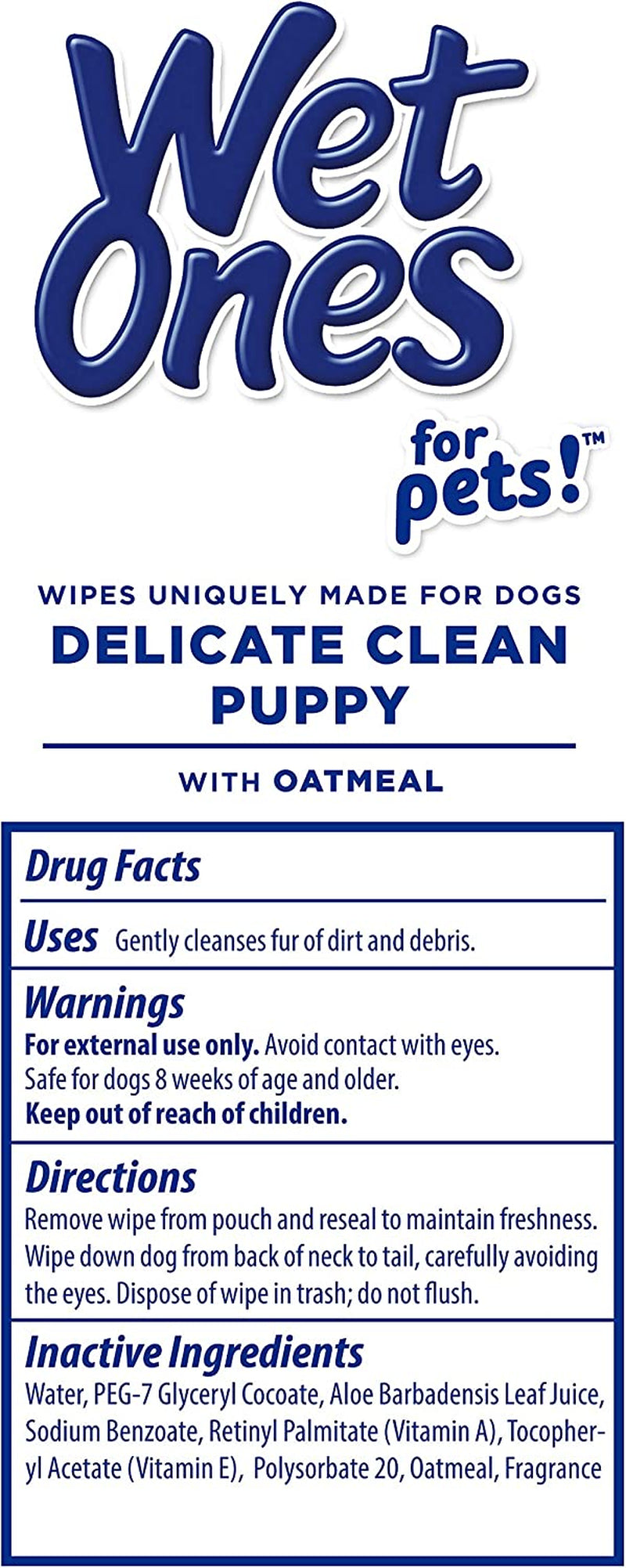 for Pets Delicate Clean Puppy Cleaning Wipes with Oatmeal | Mild & Soothing Puppy Grooming Wipes in Tropical Splash Scent,  Wipes with Wet Lock Seal | 30 Ct Pouch Dog Wipes