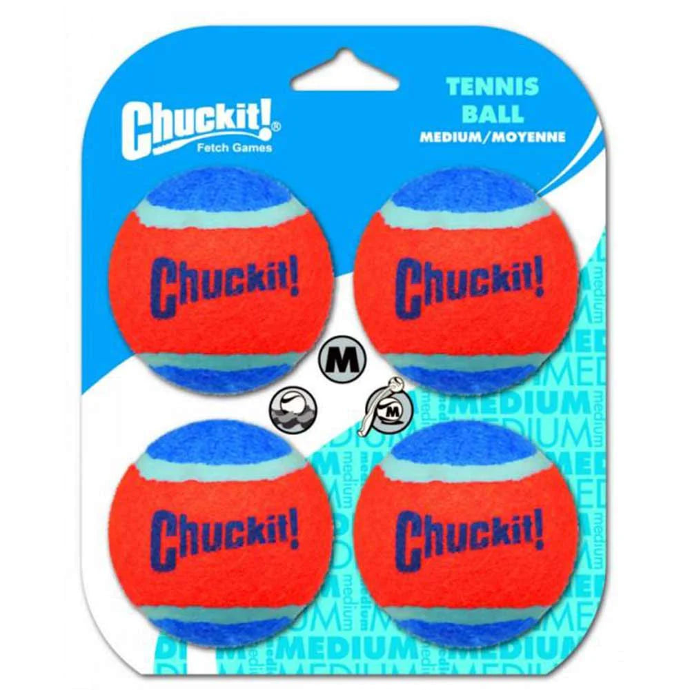 Chuckit! Tennis Ball Toy for Dogs - Medium 2.5" (6Cm) Diameter, Pack of 4